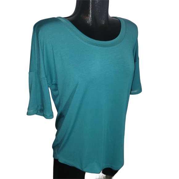Columbia PFG Teal Women's Short Drop Sleeve Top M - Picture 2 of 6